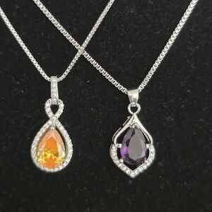 Topaz And Amethyst Necklaces